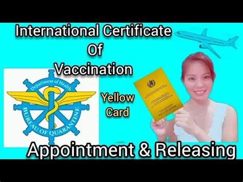 bureau of quarantine yellow card appointment|How to Apply for a Bureau of Quarantine Yellow .